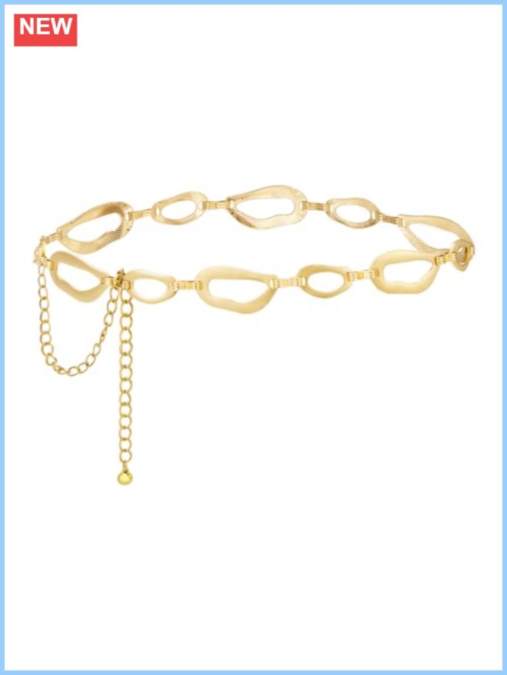 Gold Plated Waist Body Chain Belt Adjustable Circle Link Statement